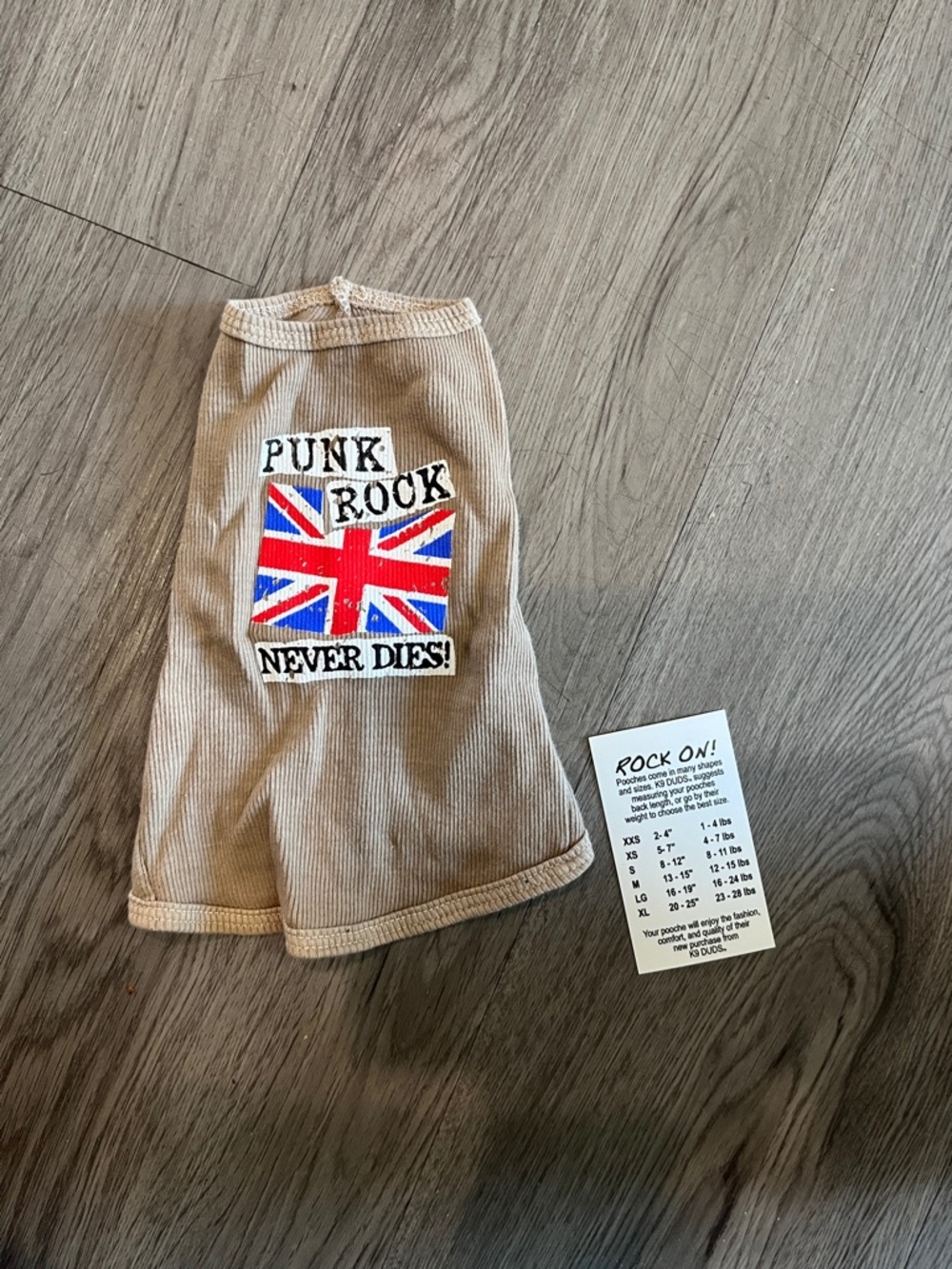 Beige 'Punk Rock Never Dies 🐶 tank top- Casual